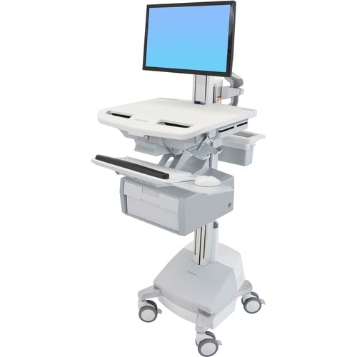 Ergotron StyleView Medical Cart - 1 Drawer - 16.78 kg Load Capacity - 4 Casters - Aluminium