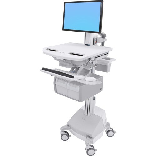 Ergotron StyleView Medical Cart - 2 Drawer - 14.97 kg Capacity - 4 Casters - Aluminium