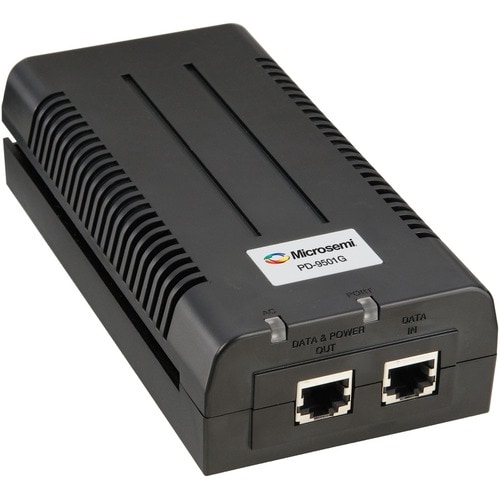 Microchip 9501G PoE Injector - 24 V DC Input - 57 V DC Output - 1 x 10/100/1000Base-T Input Port(s) - 1 x 10/100/1000Base-