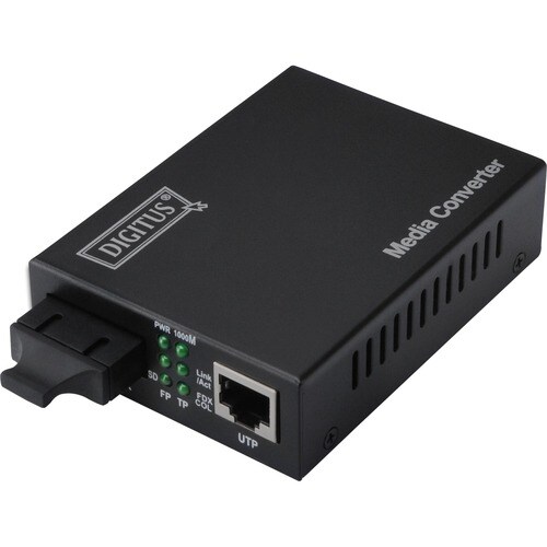 Digitus DN-82121-1 Transceiver/Media Converter - 2 Port(s) - 1 x Network (RJ-45) - 1 x SC - Duplex SC Port - Optical Fiber