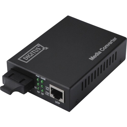 Digitus DN-82120-1 Transceiver/Media Converter - 2 Port(s) - 1 x Network (RJ-45) - 1 x SC - Duplex SC Port - Optical Fiber