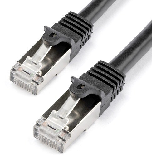 StarTech.com 1m Cat6 Patch Cable - Shielded (SFTP) Snagless Gigabit Network Patch Cable - Black Cat 6 Ethernet Patch Lead 