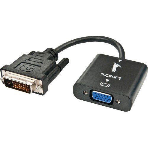 LINDY 10 cm DVI/VGA Video Cable for Video Device - First End: 1 x DVI-D Digital Video - Male - Second End: 1 x 15-pin HD-1
