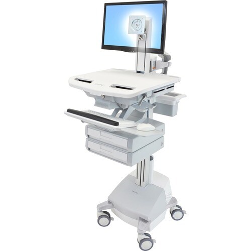 Ergotron StyleView Medizinische Warenkorb - 2 Schubfach - 17,69 kg Kapazität - 4 Rollen - Aluminium, Plastik, Verzinkter S