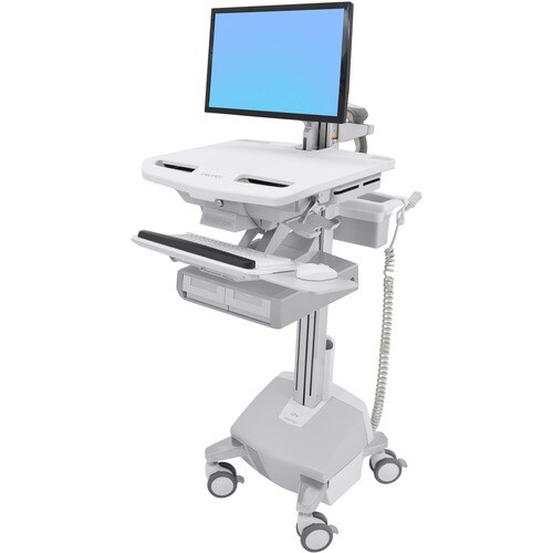 Ergotron StyleView Medizinische Warenkorb - 2 Schubfach - 14,97 kg Kapazität - 4 Rollen - Aluminium, Plastik, Verzinkter S