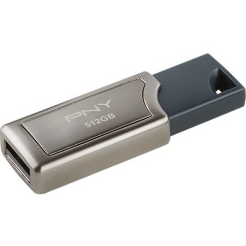 PNY PRO Elite USB 3.2 (Gen 1) Type A Flash Drive - 512 GB - USB 3.2 (Gen 1) Type A - 180 MB/s Write Speed - Gray - 1 Year 