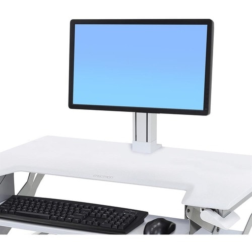 Ergotron WorkFit Cart Mount for LCD Display - White - 1 Display(s) Supported - 68.6 cm (27") Screen Support - 7.26 kg Load