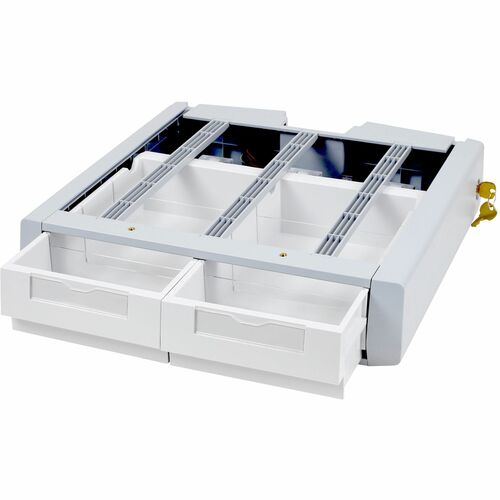 Ergotron SV43/44 Supplemental Double Drawer - Medium - 907.2 g Load Capacity - Removable, Drawer Divider, Lockable - Grey