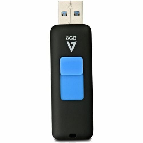 V7 VF38GAR-3E 8 GB USB 3.0 Flash Drive - Black - 5 Year Warranty