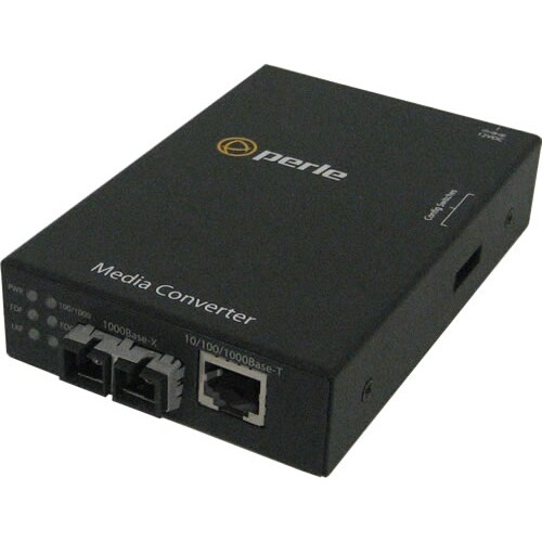 Perle S-1110-M2SC05-XT Transceiver/Media Converter - 2 Port(s) - 1 x Network (RJ-45) - 1 x SC - Twisted Pair, Optical Fibe