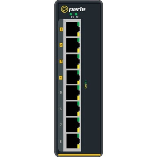 Perle IDS-108FPP 8 Ports Ethernet Switch - 10/100Base-TX - 2 Layer Supported - Rail-mountable, Panel-mountable
