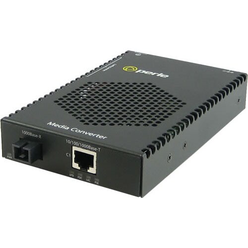 Perle S-1110PP-S1SC80U Transceiver/Media Converter - 1 Port(s) - 1 x PoE+ (RJ-45) Ports - 1 x SC - 10/100/1000Base-T, 1000