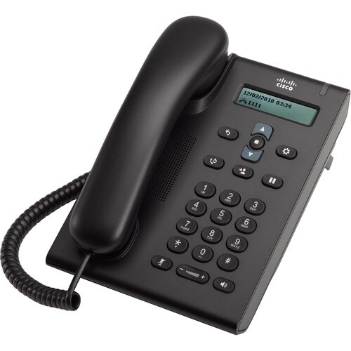 Cisco 3905 Telefone IP - Recondicionado - Montagem em parede, Secretária - Carvão - 1 x Total Line - VoIP - 2 x Rede (RJ-4