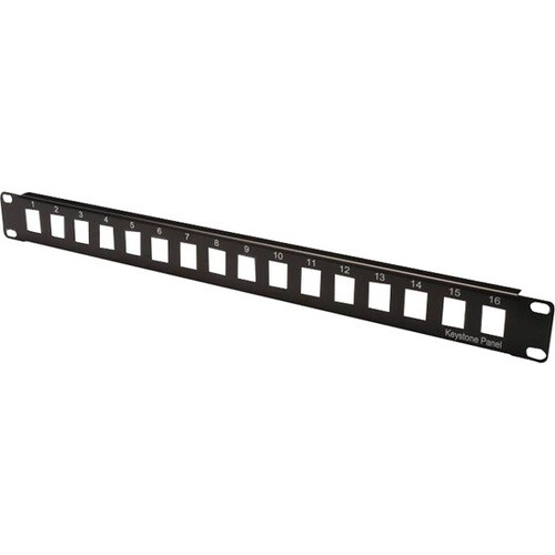 Digitus 16 Port(s) Modular Patch Panel - Black - 1U High - 19" Wide - Rack-mountable
