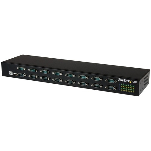 StarTech.com USB to Serial Hub - 16 Port - COM Port Retention - Rack Mount and Daisy Chainable - USB to RS232 Hub - Conver