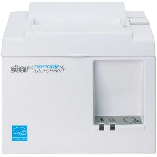 Star Micronics TSP100III Thermal Printer, Ethernet (LAN) - Cutter, Internal Power Supply, Includes Ethernet Cable, White -