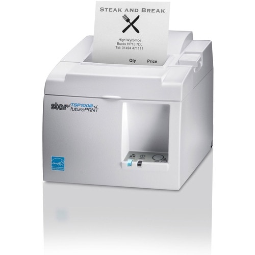Star Micronics futurePRNT TSP143IIILAN EU + UK Gry Desktop Direct Thermal Printer - Monochrome - Receipt Print - Fast Ethe