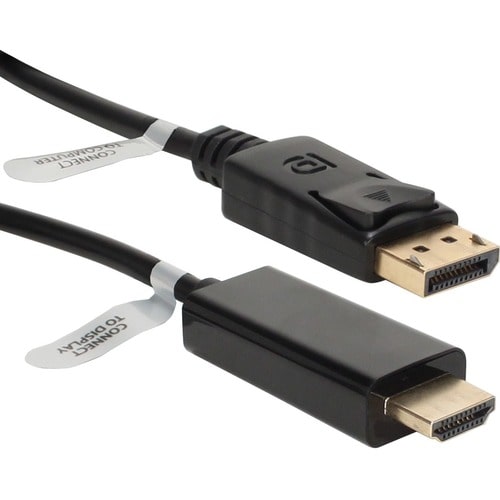 QVS 6ft DisplayPort to HDMI Digital A/V Cable - 6 ft DisplayPort/HDMI A/V Cable for Projector, Monitor, Audio/Video Device
