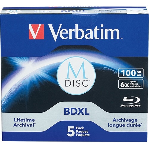 Verbatim Blu-ray Recordable Media - BDXL - 6x - 100 GB - 5 - 120mm