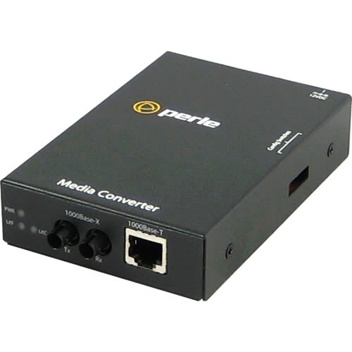 Perle S-1000-M2ST05 Transceiver/Media Converter - 2 Port(s) - 1 x Network (RJ-45) - 1 x ST - Twisted Pair, Optical Fiber -