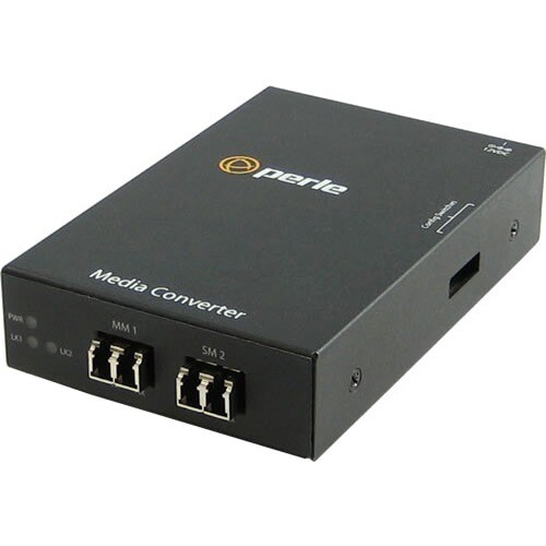 Perle S-100MM-S2LC20 Transceiver/Media Converter - 2 Port(s) - Optical Fiber - Single-mode, Multi-mode - 1.31 µm Fiber - F