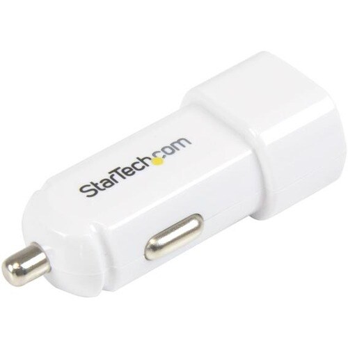 StarTech.com Dual-port USB Car Charger - White - High Power 17W/3.4A (1A & 2.4A) - 2 port USB Car Charger for Apple & Andr