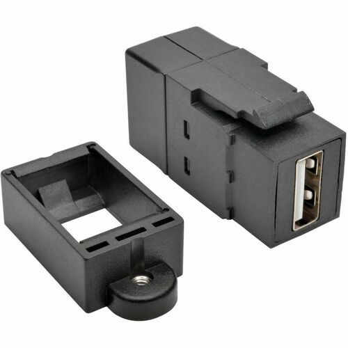 Eaton Tripp Lite Series USB 2.0 All-in-One Keystone/Panel Mount Coupler (F/F), Black, TAA - 1 x Type A Female USB - 1 x Ty
