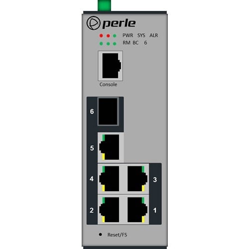 Perle IDS-206 - Industrial Managed Ethernet Switch - 5 Ports - Manageable - Gigabit Ethernet - 10/100/1000Base-T, 1000Base