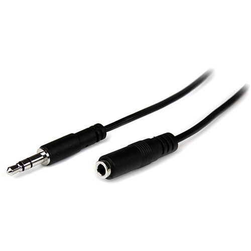 StarTech.com 1m Slim 3.5mm Stereo Extension Audio Cable - M/F - Cable for Audio Device, Headphone, iPhone - First End: 1 x