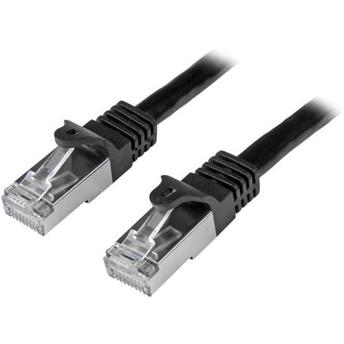 StarTech.com 0.5m Cat6 Patch Cable - Shielded (SFTP) Snagless Gigabit Network Patch Cable - Black Cat 6 Ethernet Patch Lea