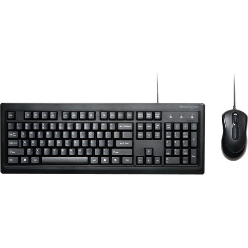 Kensington Keyboard for Life Desktop Set - USB Membrane Cable - 104 Key - English, French - Black - USB Cable - Optical - 