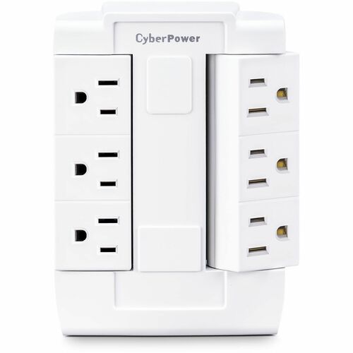CyberPower GT600P Wall Tap Outlet - 6 - NEMA 5-15R Outlet(s), NEMA 5-15P Plug Type, Wall Tap Plug Style, White