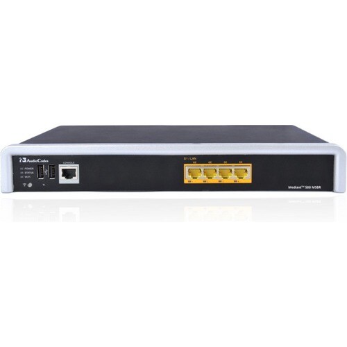 AudioCodes Mediant 500 VoIP Gateway - 4 x RJ-45 - USB - Management Port - Gigabit Ethernet - E-carrier, T-carrier - 1U Hig