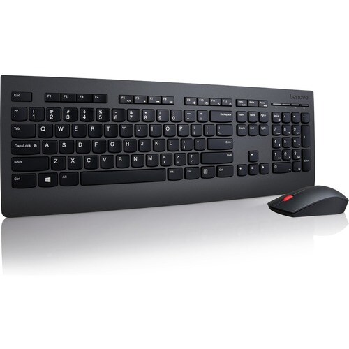 Lenovo Professional Wireless Keyboard and Mouse Combo - USB Wireless RF 2.40 GHz Keyboard - English (US) - Black - USB Wir