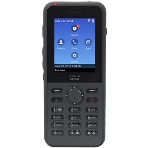 Cisco 8821 Handset - Black - Cordless - Wi-Fi, Bluetooth - 6.1 cm (2.4") Screen Size - USB - Headphone - 11.50 Hour Batter