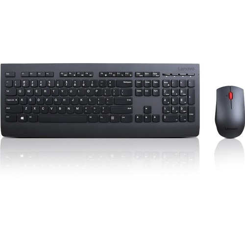 Lenovo Professional Keyboard & Mouse - Spanish - USB Wireless RF - Keyboard/Keypad Color: Black - USB Wireless RF - Laser 