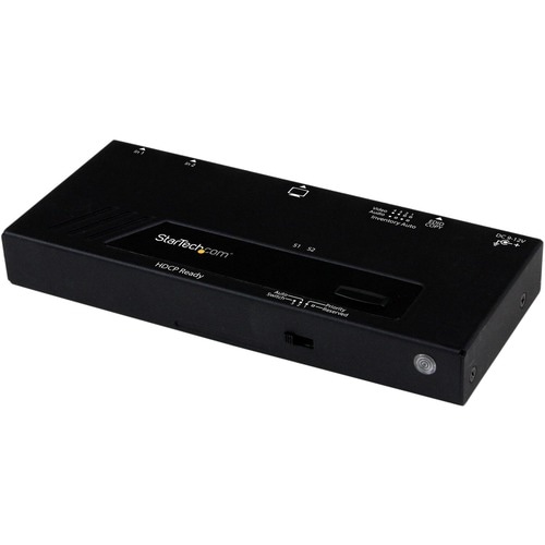 StarTech.com Audio/Video Switchbox - Cable - TAA Compliant - 1920 x 1200 - Full HD - 2 Input Device - 1 Display - Display,