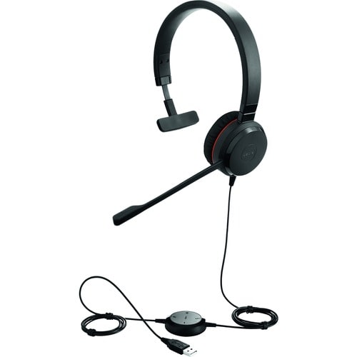 Jabra EVOLVE 30 II Wired Over-the-head Mono Headset - Black - Monaural - Supra-aural - Noise Canceling - Mini-phone (3.5mm)