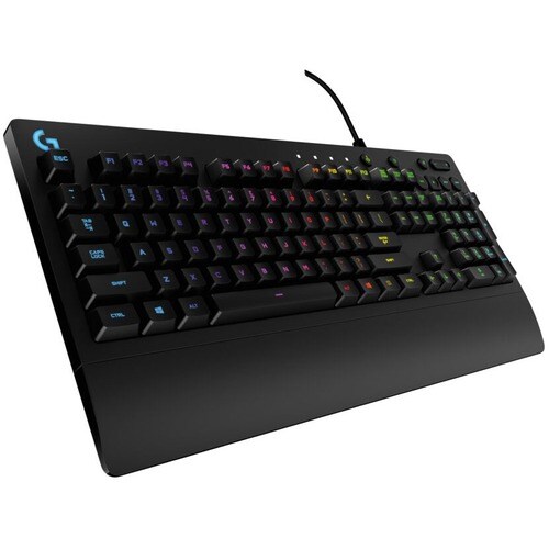 Logitech G213 Prodigy Gaming Keyboard - Wired RGB Backlit Keyboard with Mech-dome Keys, Palm Rest, Adjustable Feet, Media 