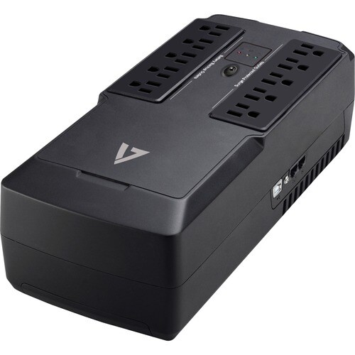 V7 UPS 550VA Desktop with 10 Outlets (UPS1DT550-1N) - Desktop - 8 Hour Recharge - 2 Minute Stand-by - 120 V AC Input - USB