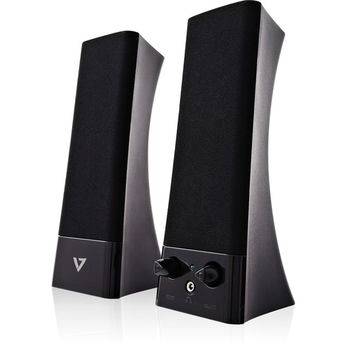 V7 USB Powered Stereo Speakers - Black