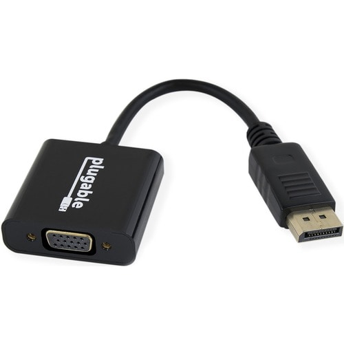 Plugable DisplayPort to VGA Adapter - (Supports Windows and Linux Systems and Displays up to 1920x1080, Passive), Driverless