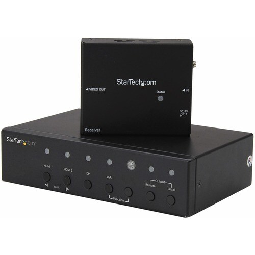 StarTech.com Multi-Input HDBaseT Extender with Built-in Switch - DisplayPort VGA and HDMI Over CAT5 or CAT6 - Up to 4K - u