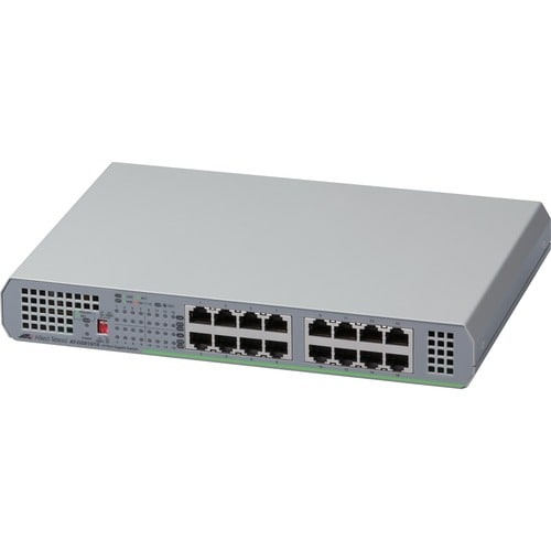 Allied Telesis 16-Port 10/100/1000T Unmanaged Switch with Internal PSU - 16 Ports - Gigabit Ethernet - 10/100/1000Base-T -