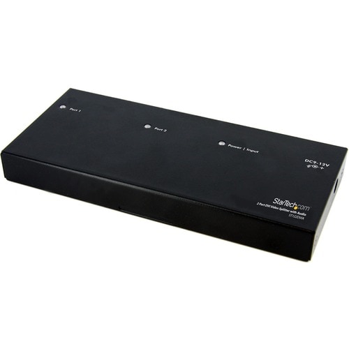 StarTech.com Signal Splitter - Aluminium - Black - TAA Compliant - 1920 x 1200 - 10 m Maximum Operating Distance - Audio L