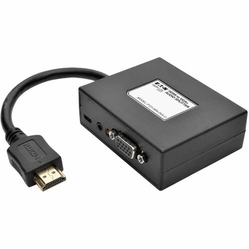 Tripp Lite series 2-Port HDMI to VGA + Audio Adapter / Splitter, 1920 x 1080 (1080p), TAA - 1920 x 1200 - Audio Line In - 