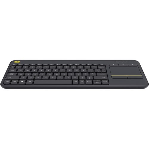 Logitech K400 Plus Keyboard - Wireless Connectivity - USB Interface - TouchPad - English (UK) - QWERTY Layout - Black - RF