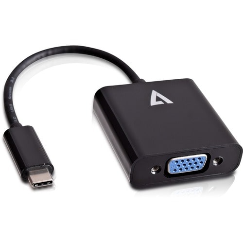 V7 V7UCVGA-BLK-1E Video Adapter - USB Type C Male - 15-pin HD-15 VGA Female - Black