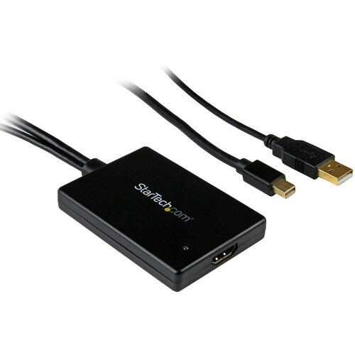 StarTech.com MDP2HDMIUSBA. Kabellänge: 0,68 m, Anschluss 1: HDMI + USB, Anschluss 2: Mini DisplayPort. Gewicht: 90 g, Brei