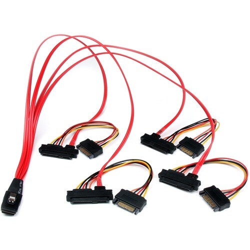 StarTech.com SAS808782P50. Kabellänge: 0,5 m, Anschluss 1: 1 x SFF-8087, Anschluss 2: 4 x SATA, 4 x SFF-8482. Paketbreite: